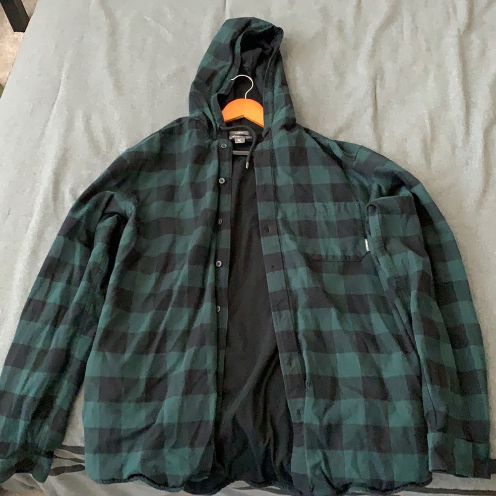 Eddie Bauer hooded flannel